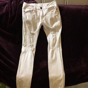 White jeans with rips